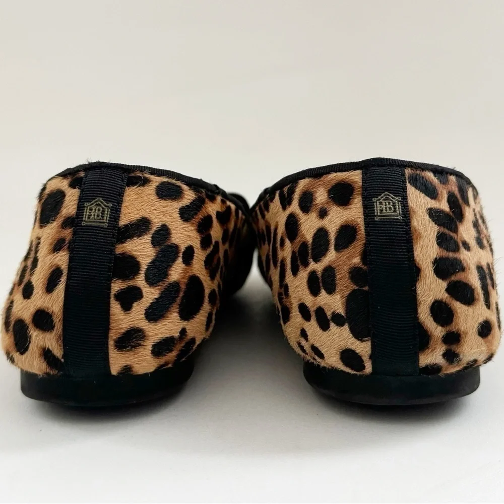 Birdie's Starling Flat Smoking Loafer Shoe Leopard Calf Hair Classic Mobwife 8.5 - Picture 8 of 15